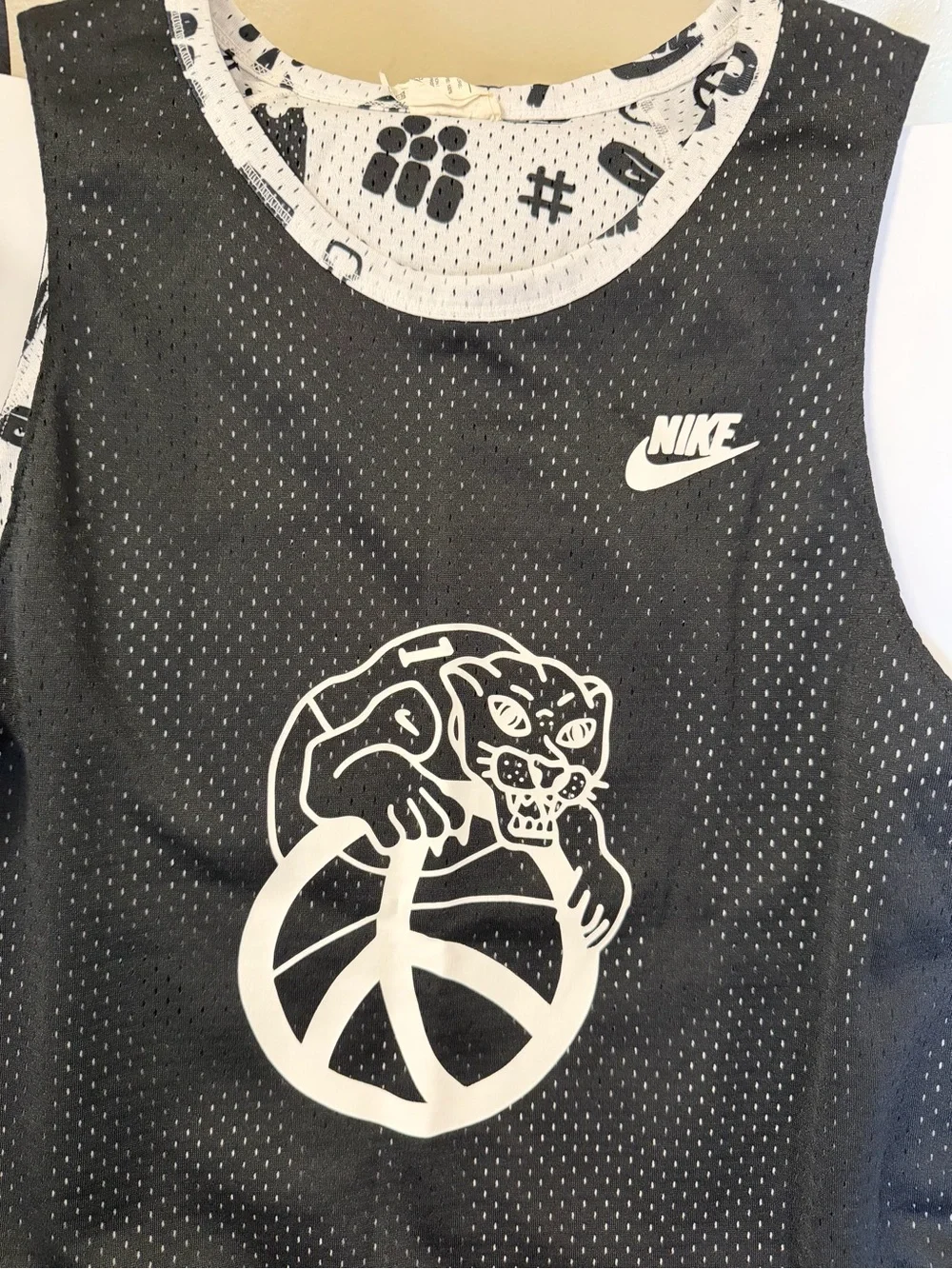 Nike Black & White Kids Basketball Jersey and Shorts Set - Panther Graphic